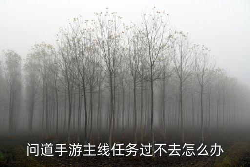 问道手游主线任务过不去怎么办