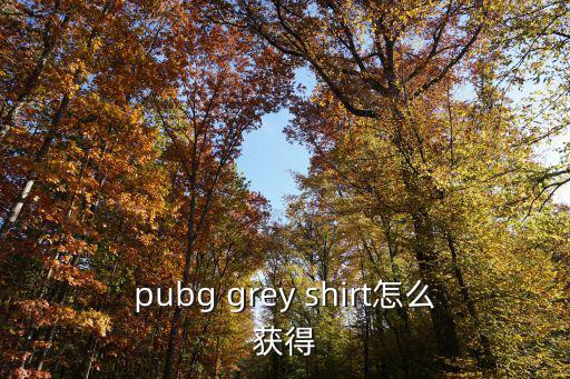 pubg grey shirt怎么获得