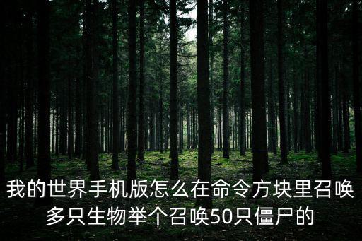 我的世界手机版怎么在命令方块里召唤多只生物举个召唤50只僵尸的