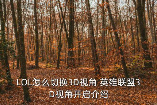 LOL怎么切换3D视角 英雄联盟3D视角开启介绍