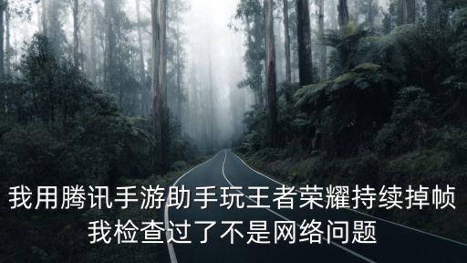 我用腾讯手游助手玩王者荣耀持续掉帧我检查过了不是网络问题