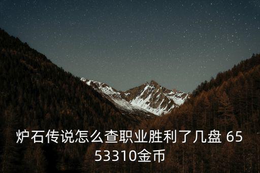 炉石传说怎么查职业胜利了几盘 6553310金币