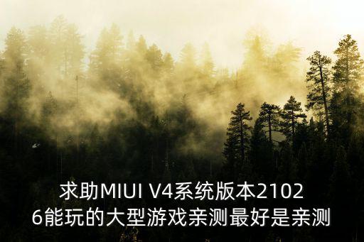 云顶手游怎么打美测服，求助MIUI V4系统版本21026能玩的大型游戏亲测最好是亲测