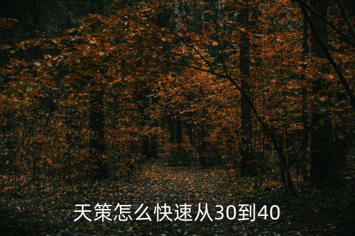 天策怎么快速从30到40