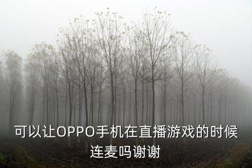 可以让OPPO手机在直播游戏的时候连麦吗谢谢