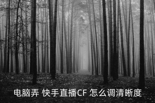 快手直播手游怎么调画质，电脑弄 快手直播CF 怎么调清晰度