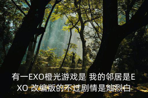 有一EXO橙光游戏是 我的邻居是EXO 改编版的不过剧情是灿烈白