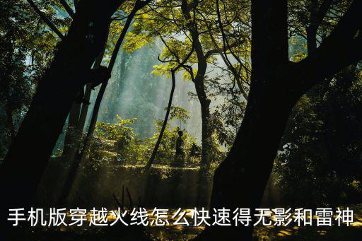 手机版穿越火线怎么快速得无影和雷神