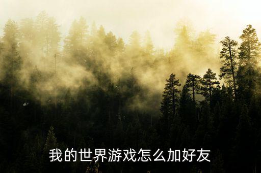 我的世界游戏怎么加好友