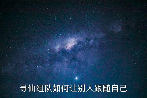 寻仙组队如何让别人跟随自己