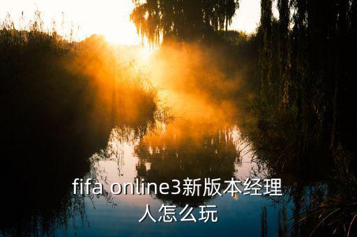 fifa online3新版本经理人怎么玩