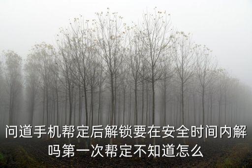 问道手机帮定后解锁要在安全时间内解吗第一次帮定不知道怎么