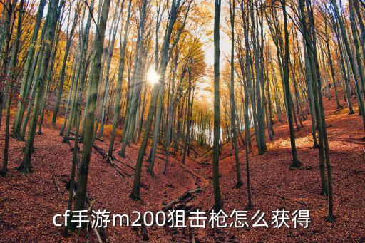 cf手游m200狙击枪怎么获得