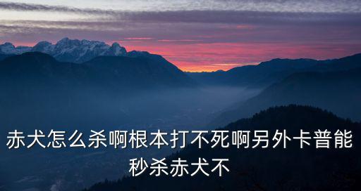 赤犬怎么杀啊根本打不死啊另外卡普能秒杀赤犬不