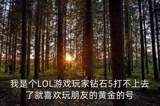 我是个LOL游戏玩家钻石5打不上去了就喜欢玩朋友的黄金的号