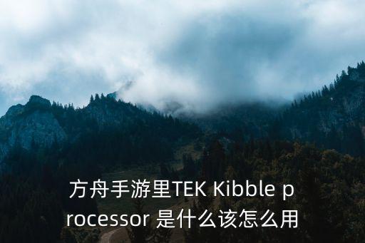 方舟手游里TEK Kibble processor 是什么该怎么用