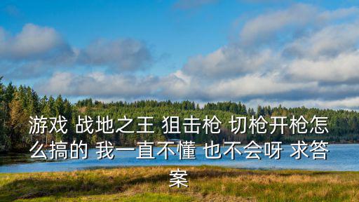 游戏 战地之王 狙击枪 切枪开枪怎么搞的 我一直不懂 也不会呀 求答案