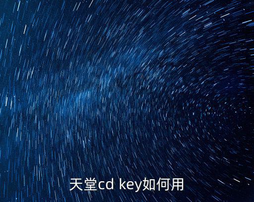 天堂cd key如何用