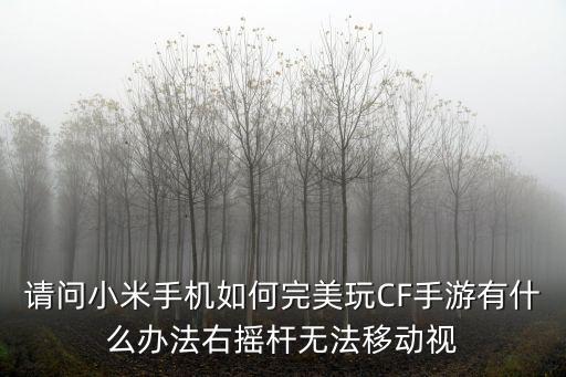 请问小米手机如何完美玩CF手游有什么办法右摇杆无法移动视