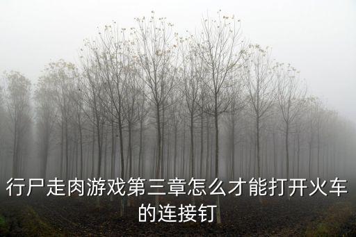 行尸走肉游戏第三章怎么才能打开火车的连接钉