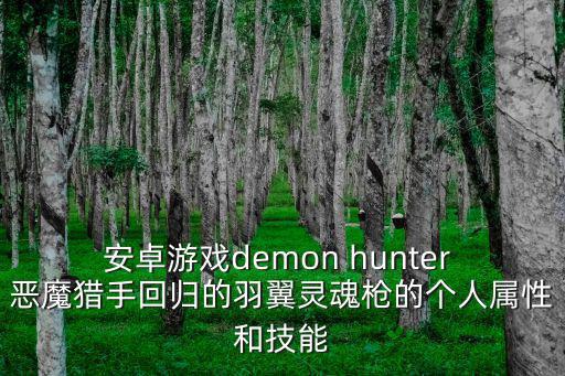 安卓游戏demon hunter 恶魔猎手回归的羽翼灵魂枪的个人属性和技能