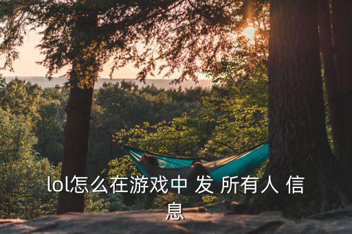 lol怎么在游戏中 发 所有人 信息