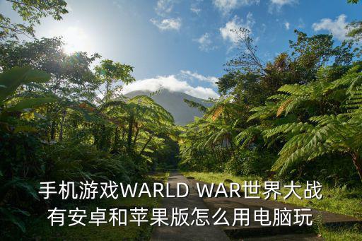 手机游戏WARLD WAR世界大战有安卓和苹果版怎么用电脑玩