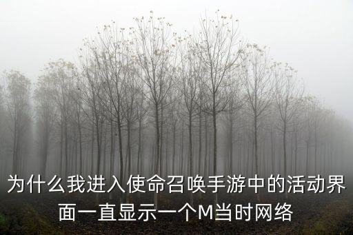 为什么我进入使命召唤手游中的活动界面一直显示一个M当时网络