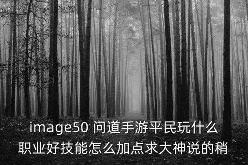 image50 问道手游平民玩什么职业好技能怎么加点求大神说的稍