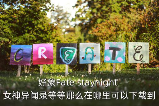 好象Fate staynight 女神异闻录等等那么在哪里可以下载到