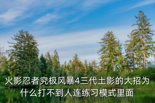 火影忍者究极风暴4三代土影的大招为什么打不到人连练习模式里面