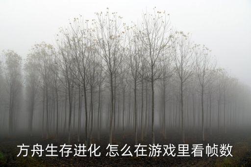 方舟生存进化 怎么在游戏里看帧数