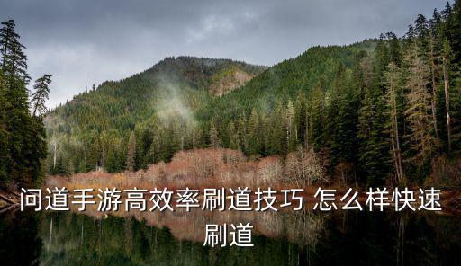 问道手游怎么刷道具币最快，问道手游高效率刷道技巧 怎么样快速刷道