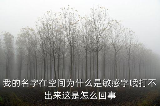 我的名字在空间为什么是敏感字哦打不出来这是怎么回事