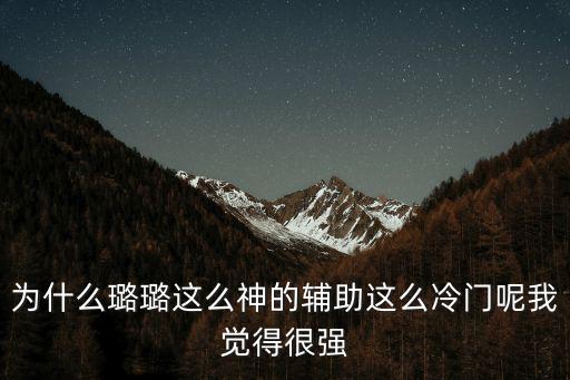 为什么璐璐这么神的辅助这么冷门呢我觉得很强