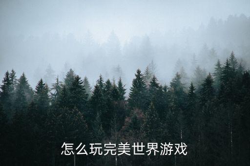 怎么玩完美世界游戏