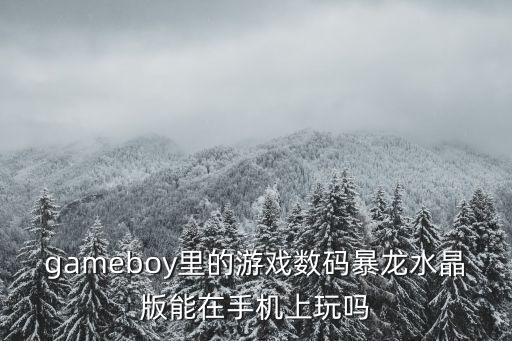 gameboy里的游戏数码暴龙水晶版能在手机上玩吗