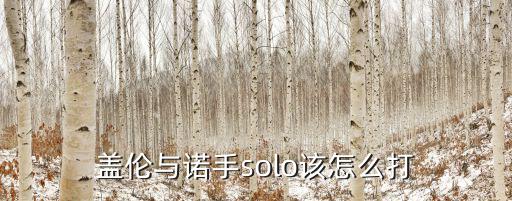 盖伦与诺手solo该怎么打