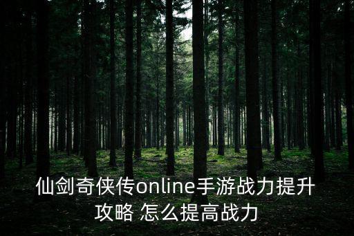 仙剑奇侠传online手游战力提升攻略 怎么提高战力