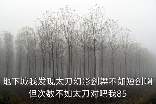 地下城我发现太刀幻影剑舞不如短剑啊但次数不如太刀对吧我85