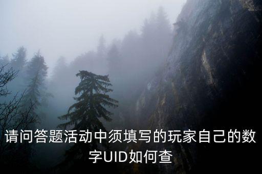 请问答题活动中须填写的玩家自己的数字UID如何查