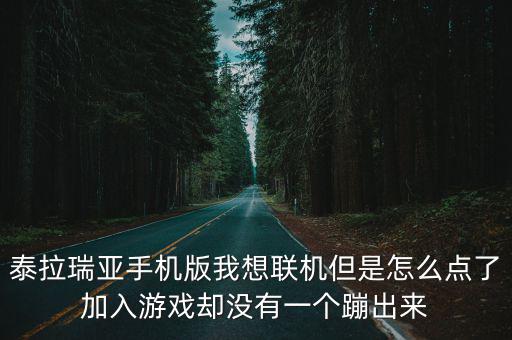 泰拉瑞亚手机版我想联机但是怎么点了加入游戏却没有一个蹦出来