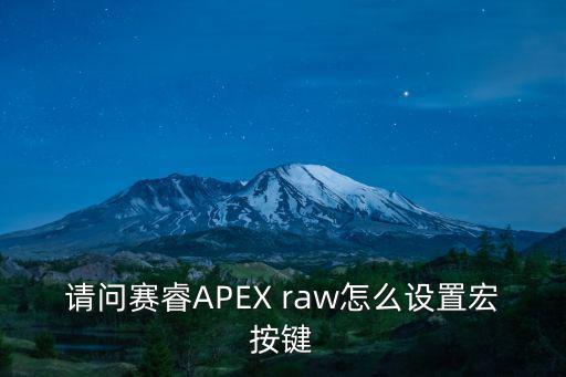 请问赛睿APEX raw怎么设置宏按键