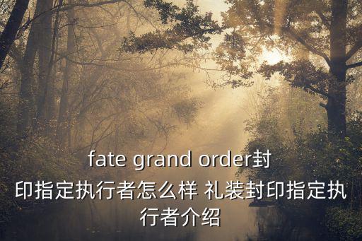 fate grand order封印指定执行者怎么样 礼装封印指定执行者介绍