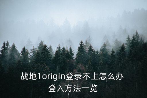 战地1origin登录不上怎么办 登入方法一览