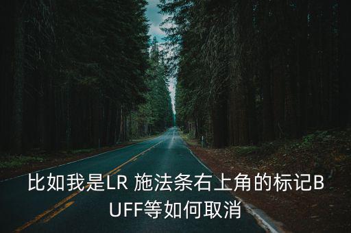 比如我是LR 施法条右上角的标记BUFF等如何取消