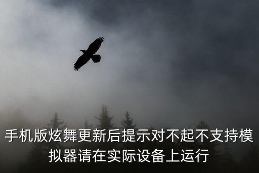 手机版炫舞更新后提示对不起不支持模拟器请在实际设备上运行