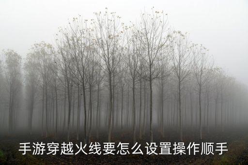 手游穿越火线要怎么设置操作顺手