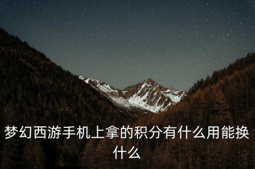 梦幻西游手机上拿的积分有什么用能换什么