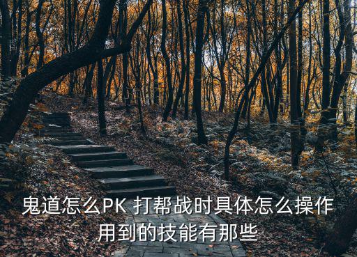 鬼道怎么PK 打帮战时具体怎么操作用到的技能有那些